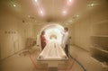 Veterinarian doctor working in MRI scanner room