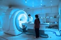 Veterinarian doctor working in MRI scanner room