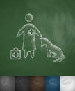 Veterinarian and dog icon