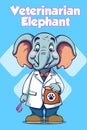 Vector Illustration, Veterinarian Elephant, Animal Clipart