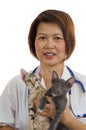 Veterinarian holding 2 Kittens