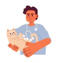 Veterinarian male middle eastern 2D cartoon character