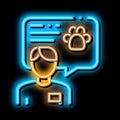 Veterinarian neon glow icon illustration