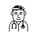 Veterinarian pets doctor vector flat sign symbol