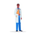 Veterinarian semi flat RGB color vector illustration