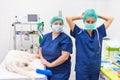 Veterinarian surgeons in operating room Royalty Free Stock Photo