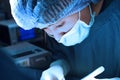 A veterinarian surgeons in operating room