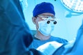 A veterinarian surgeons in operating room