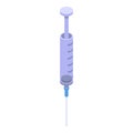 Veterinarian syringe icon, isometric style