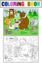 Veterinarian treats animals in the forest vector illustration