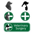 Veterinarian or veterinary surgery logo icon