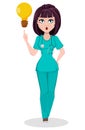 Veterinarian woman. Cute cartoon character Royalty Free Stock Photo