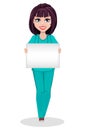 Veterinarian woman. Cute cartoon character