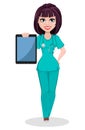 Veterinarian woman. Cute cartoon character