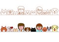 Veterinarians and cats and dogs border set