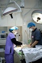 Veterinarians with dog on operating table Royalty Free Stock Photo