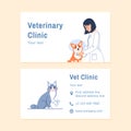 Veterinary business card template with copy space