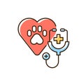 Veterinary care RGB color icon Royalty Free Stock Photo
