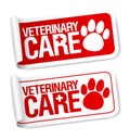 Veterinary care stickers. Royalty Free Stock Photo