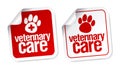 Veterinary care stickers. Royalty Free Stock Photo