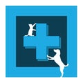Veterinary care symbol - logo cat and dogs Royalty Free Stock Photo