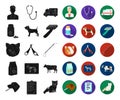 Veterinary clinic black,flat icons in set collection for design. Treatment of a pet vector symbol stock web illustration Royalty Free Stock Photo