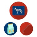 Veterinary clinic flat icons in set collection for design. Treatment of a pet vector symbol stock web illustration. Royalty Free Stock Photo