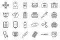 Veterinary clinic icons set outline vector. Pet dog