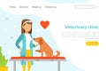 Veterinary Clinic Landing Page Template, Veterinarian Examining and Treating Dog, Pets Healthcare, Medical Treatment Royalty Free Stock Photo