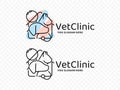 Veterinary clinic for pets vector logo design. Caring for pets design