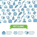 Veterinary Clinic Signs Banner Horizontal. Vector