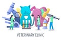 Veterinary clinic services vector concept for web banner, website page