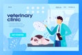 Veterinary clinic website design, animal doctor hospital, vector illustration