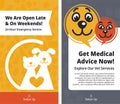 Veterinary get medical advice, we are open banner