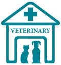 Veterinary icon with home and pets