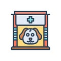 Color illustration icon for Veterinary, veterinarian and anial