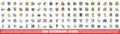 100 veterinary icons set, color line style Royalty Free Stock Photo