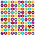 100 veterinary icons set color Royalty Free Stock Photo