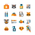 Veterinary Icons Set With Pets Royalty Free Stock Photo