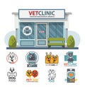 Veterinary medicine hospital, clinic or pet shop for animals.