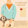 Veterinary medicine hospital, doctor with cute dog. Health care or treatment for wild or domestic animals.