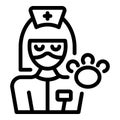 Veterinary nurse icon outline vector. Pet dog