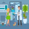 Veterinary Office Flat Vector Color Illustration