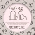 Veterinary pet health care animal medicine icons set isolated Royalty Free Stock Photo