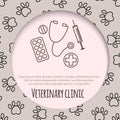 Veterinary pet health care animal medicine icons set Royalty Free Stock Photo