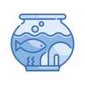 Aquarium Vector Blue series Icon Design illustration. Veterinary Symbol on White background EPS 10 File