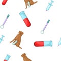 Veterinary things pattern, cartoon style