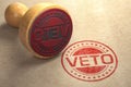 Veto stamp on craft paper Royalty Free Stock Photo