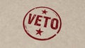 Veto stamp and stamping - opposition and refuse concept