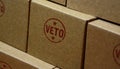 Veto stamp and stamping - opposition and refuse concept